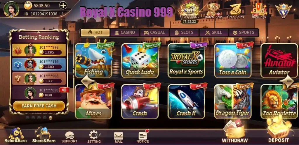 Royal X Casino 999 Games