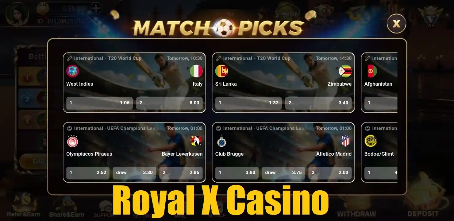Royal X Casino Live Sports