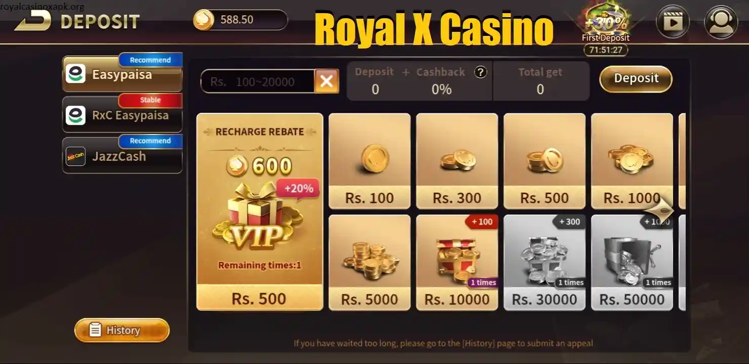 Royal X Casino Deposit